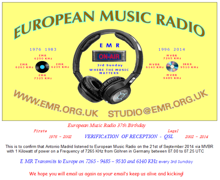 QSL Europa Music Radio