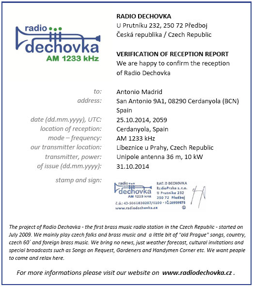 E-QSL Radio Dechovka