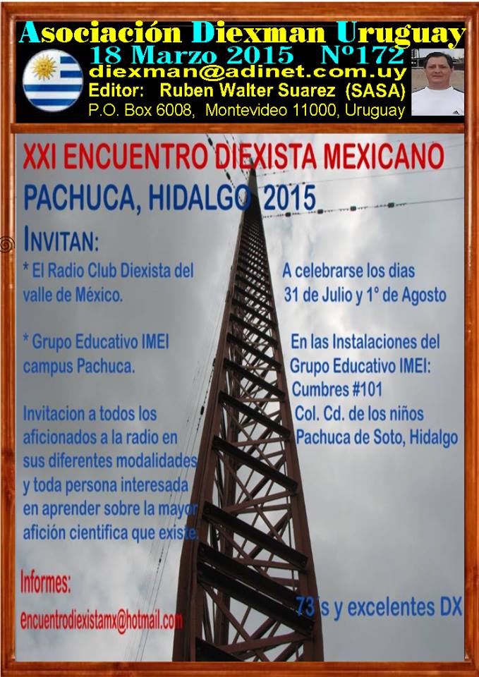 Disponible el boletin 172 de la Asociacion Diexman Uruguay