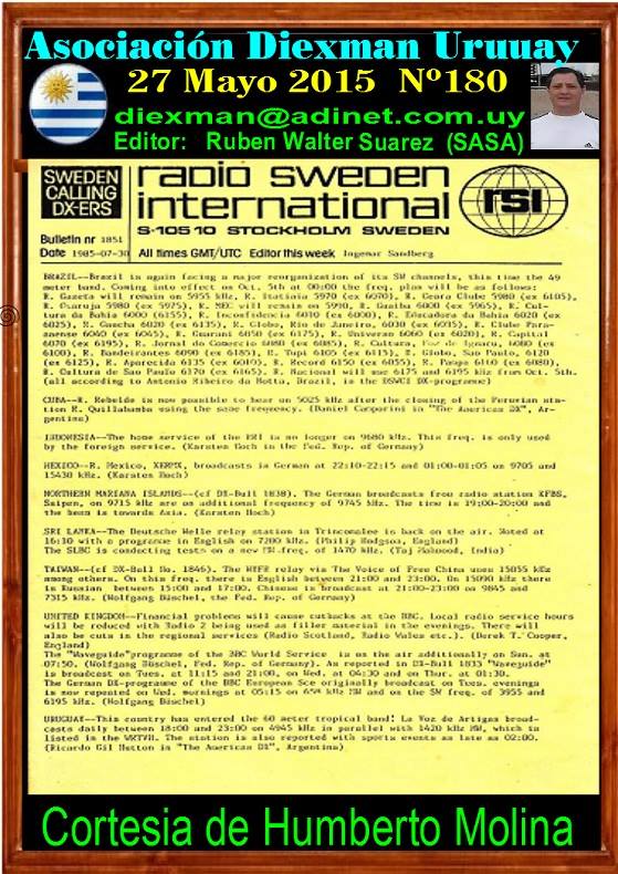 Disponible el boletin 180 de la Asociacion Diexman Uruguay
